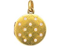 Early 20th Century 14ct Gold Round Locket set with Diamonds