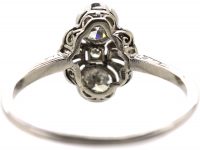 Edwardian Platinum Two Stone Diamond Fan Ring