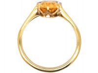 Edwardian 18ct Gold Ring set with Topaz & Diamonds