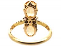 Edwardian 18ct Gold Ring set with Topaz & Diamonds