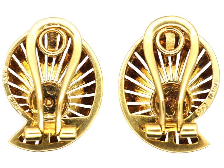 Retro 14ct Gold Shell Clip On Earrings