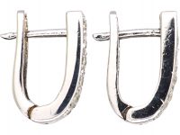 18ct White Gold Half Hoop Earrings set with Diamonds