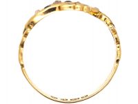 Edwardian 18ct Gold Twist Ring set with Sapphires & Diamonds