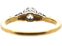 Early 20th Century 18ct Gold & Platinum, Diamond Solitaire Ring with Diamond Set Shoulders