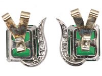 1950s 18ct White Gold, Green Tourmaline & Diamond Earrings