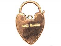 Edwardian 9ct Gold Engraved Heart Padlock