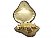 Early 19th Century 9ct Gold Bracelet with Garnet Set Padlock in the Original Case