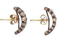 Victorian Silver & Diamond Half Hoop Earrings