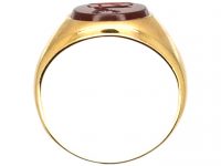 18ct Gold Ring set with a Carnelian with Intaglio of a Stag