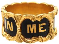 Victorian 18ct Gold & Black Enamel Mourning Ring