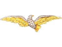 French Belle Epoque 18ct gold & Diamond Eagle Brooch