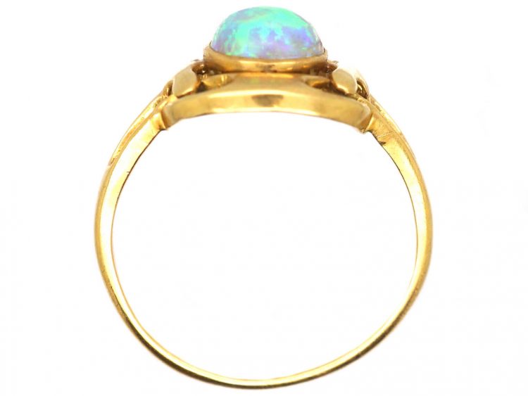 Art Nouveau 18ct Gold Ring set with an Opal by Deakin & Frances