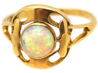 Art Nouveau 18ct Gold Ring set with an Opal by Deakin & Frances