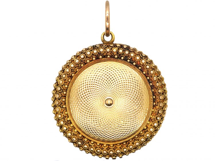 Georgian 18ct Gold Round Engine Turned Locket