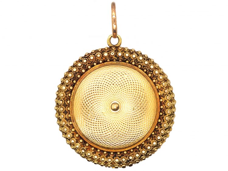 Georgian 18ct Gold Round Engine Turned Locket