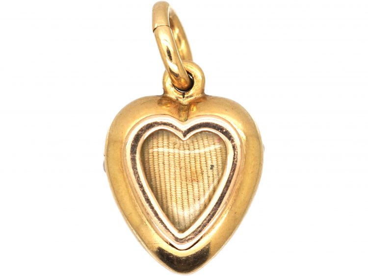 Edwardian 15ct Heart Shaped Pendant set with Natural Split Pearls