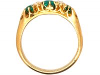 Early 20th Century 22ct Gold, Three Stone Emerald & Diamond Ring