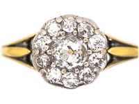 Georgian 18ct Gold & Silver, Diamond Cluster Ring