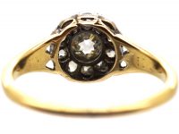 Georgian 18ct Gold & Silver, Diamond Cluster Ring