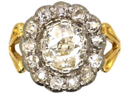 Early 19th Century 18ct Gold & Silver, Diamond Cluster Ring