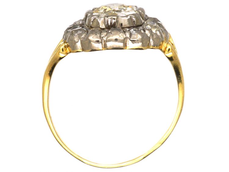 Early 19th Century 18ct Gold & Silver, Diamond Cluster Ring