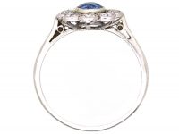 Edwardian Platinum, Sapphire & Diamond Cluster Ring