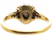 Georgian 15ct Gold & Silver Heart Shaped Ring set with Diamonds