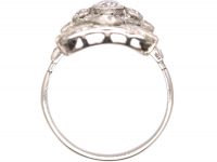 Early 20th Century Platinum Rectangular Shaped Ring set with Diamonds