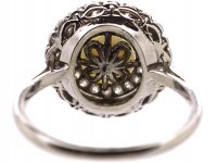 Edwardian Platinum, Diamond & Natural Pearl Cluster Ring