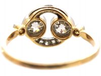 Edwardian 18ct Gold & Platinum Ring set with Two Diamonds