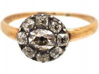 Georgian 9ct Gold Diamond Cluster Ring