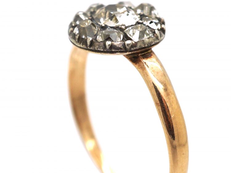 Georgian 9ct Gold Diamond Cluster Ring