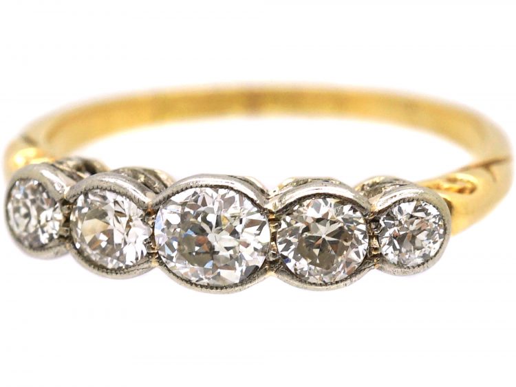 Edwardian 18ct Gold Five Stone Diamond Ring