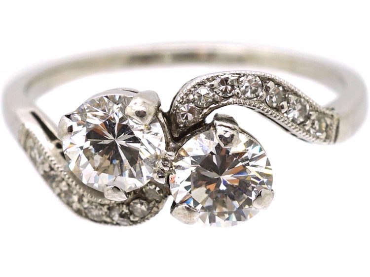 Edwardian Platinum & Diamond Crossover Ring