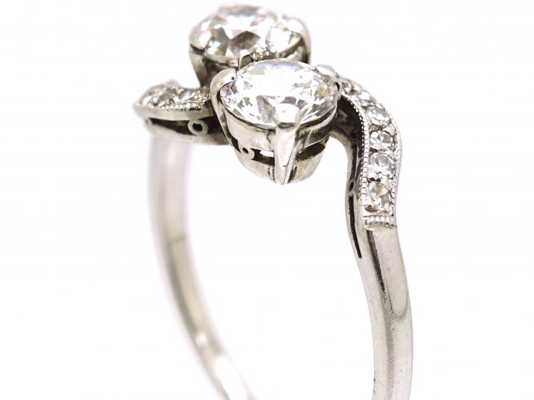 Edwardian Platinum & Diamond Crossover Ring