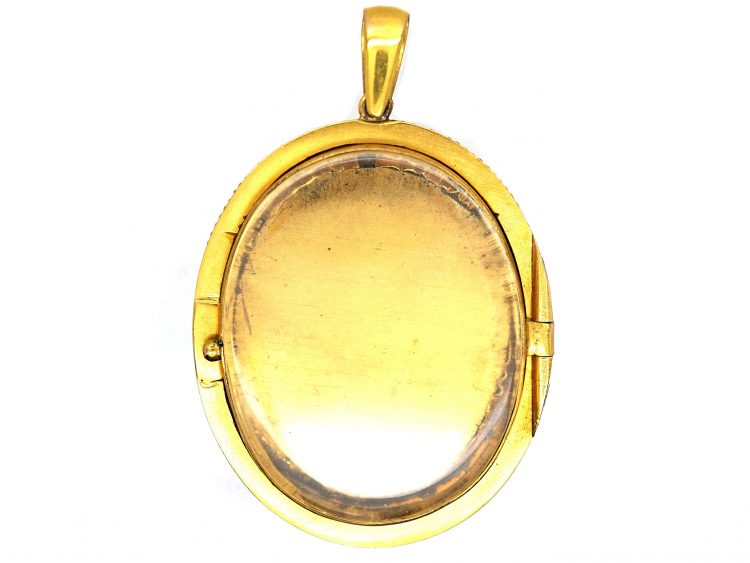 Swiss Enamel 15ct Gold Pendant with Mountain Scene