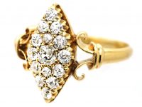 Edwardian 18ct Gold & Diamond Marquise Ring by Mrs Newman