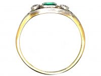 Edwardian 18ct Gold & Platinum, Three Stone Emerald & Diamond Ring