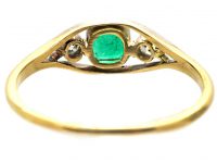 Edwardian 18ct Gold & Platinum, Three Stone Emerald & Diamond Ring