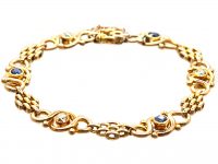 Edwardian 15ct Gold Bracelet set with Sapphires & Diamonds