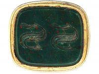 Georgian Three Colour Gold Seal with Bloodstone Base with Initials S S