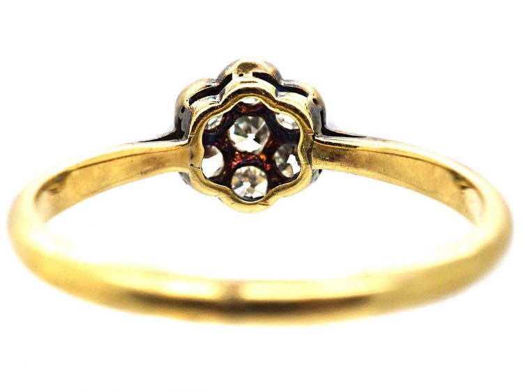 Edwardian 18ct Gold & Platinum, Diamond Daisy Cluster Ring