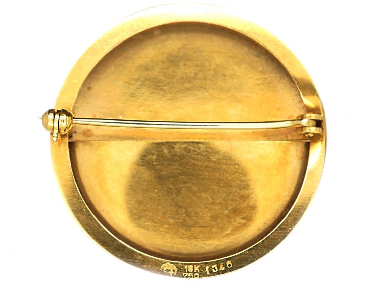 18ct Gold Round Brooch by Nanna Ditzel for Georg Jensen