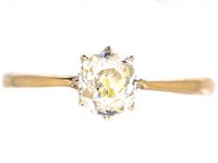 18ct Gold Old Mine Cut Diamond Solitaire Ring