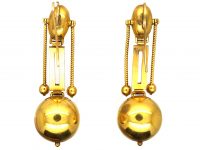 Victorian 15ct Gold Drop Earrings in Original Case