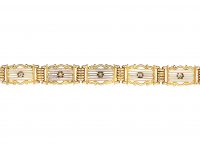 Edwardian 15ct Gold Gate Bracelet set with Diamonds