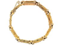 Edwardian 15ct Gold Gate Bracelet set with Diamonds