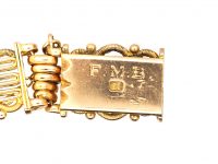 Edwardian 15ct Gold Gate Bracelet set with Diamonds