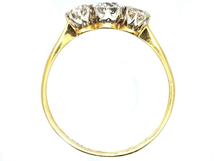 Edwardian 18ct Gold & Platinum, Three Stone Diamond Ring