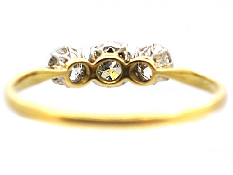 Edwardian 18ct Gold & Platinum, Three Stone Diamond Ring